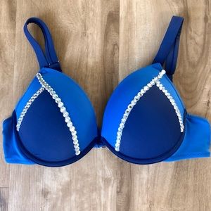 Blue Rhinestoned Pro Dance/ Cheer Audition Top